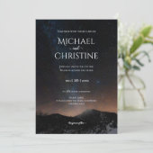 Nachtlucht bruiloft onder de sterren kaart (Staand voorkant)