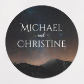 Nachtlucht bruiloft onder de sterren labels (Design 2)