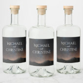 Nachtlucht bruiloft onder de sterren likeurfles etiket (Flessen)