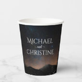 Nachtlucht bruiloft onder de sterren papieren bekers (Voorkant)