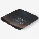 Nachtlucht bruiloft onder de sterren papieren bordje (Gebogen)