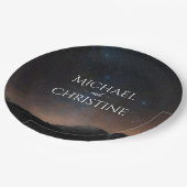 Nachtlucht bruiloft onder de sterren papieren bordje (Gekanteld)