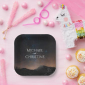 Nachtlucht bruiloft onder de sterren papieren bordje (Feest)