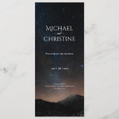 Nachtlucht bruiloft onder de sterren programmakaart (Voorkant)