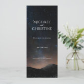 Nachtlucht bruiloft onder de sterren programmakaart (Staand voorkant)