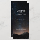 Nachtlucht bruiloft onder de sterren programmakaart (Voorkant / Achterkant)