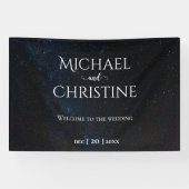 Nachtlucht bruiloft onder de sterren spandoek (Horizontaal)