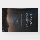 Nachtlucht bruiloft onder de sterren spandoek (Horizontaal)