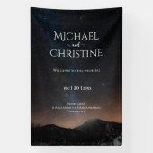 Nachtlucht bruiloft onder de sterren spandoek (Verticaal)