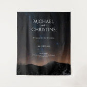 Nachtlucht bruiloft onder de sterren wandkleed (Voorkant)