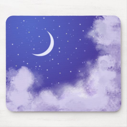 Nachtlucht met crescent Moon Droy Muismat (Voorkant)