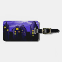 Nachtlucht stad wolkenkrabber canvas kunst