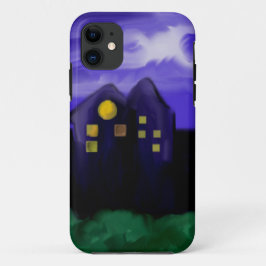 Nachtlucht stad wolkenkrabber canvas kunst Case-Mate iPhone case