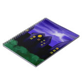 Nachtlucht stad wolkenkrabber canvas kunst notitieboek (Linkerzijde)