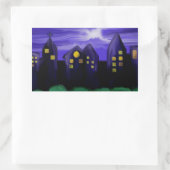 Nachtlucht stad wolkenkrabber canvas kunst rechthoekige sticker (Tas)