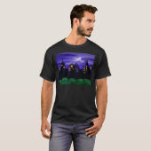 Nachtlucht stad wolkenkrabber canvas kunst t-shirt (Voorkant volledig)