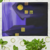 Nachtlucht stad wolkenkrabber canvas kunst theedoek (Gevouwen)