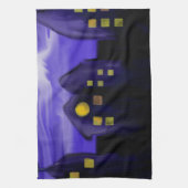 Nachtlucht stad wolkenkrabber canvas kunst theedoek (Verticaal)