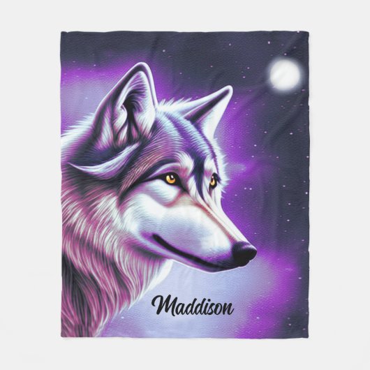 Nachtmaal Mystical Wolf Fleece Blanket (Voorkant)