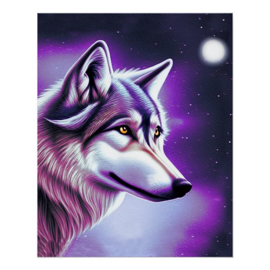 Nachtmaal Mystical Wolf Poster (Voorkant)