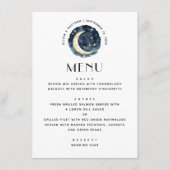 Nachtmaan minimalistische eenvoudige bruiloft heme menu (Voorkant)