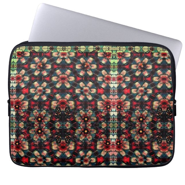 Nachtmerrie Bloemen Laptop Sleeve (Voorkant)