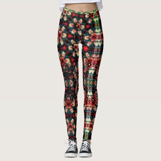 Nachtmerrie Bloemen Leggings (Voorkant)
