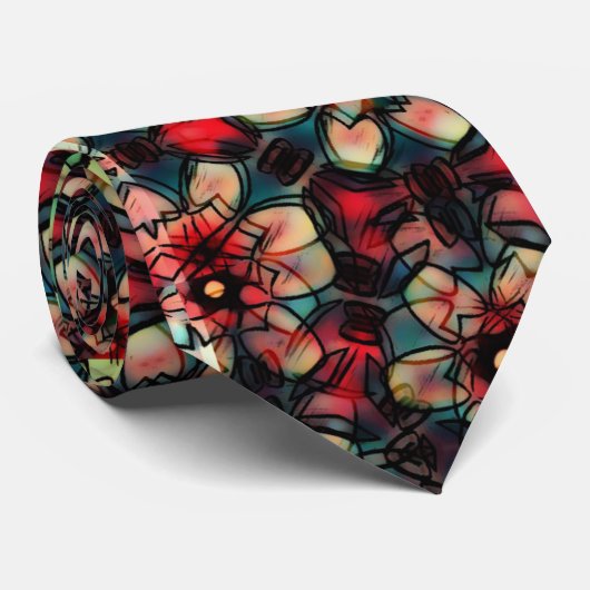 Nachtmerrie Bloemen Stropdas (Opgerold)