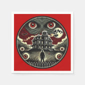 Nachtmerrie Gaze Haunted House Halloween Servet (Voorkant)