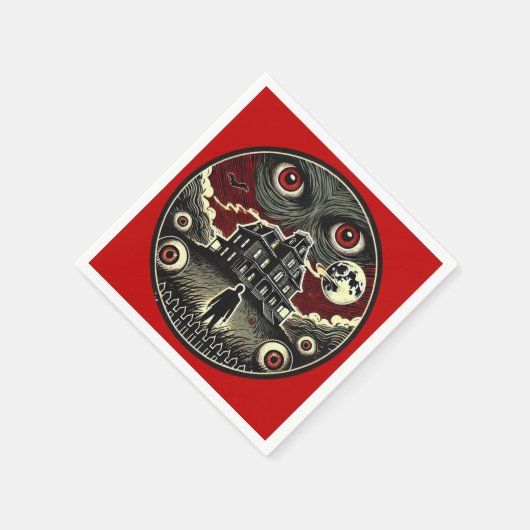 Nachtmerrie Gaze Haunted House Halloween Servet (Hoek)