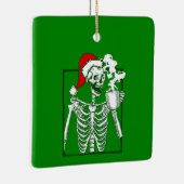 nachtmerrie kerstskelet drink koffiemeeuw keramisch ornament (Rechts)