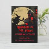 Nachtmerrie op uw straat eng Halloween feest Kaart (Staand voorkant)