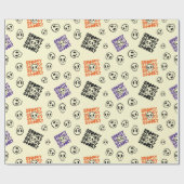 Nachtmerrie Schedels Naadloze Halloween Wrapping P Cadeaupapier (Vlak)