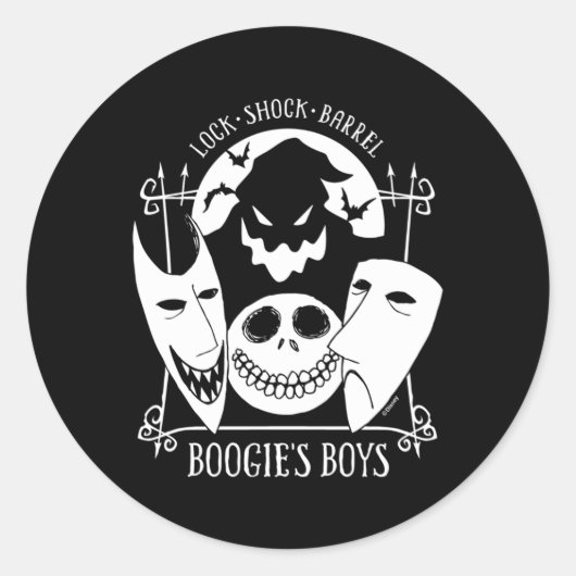 Nachtmerrie voor Boogies Ronde Sticker (Voorkant)