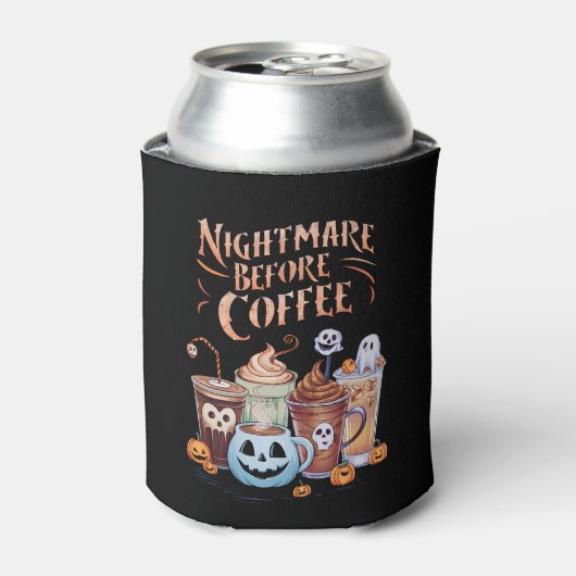 Nachtmerrie voor koffie pompoen specerij Halloween Blikjeskoeler (Blikje Voorkant)