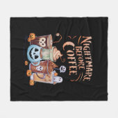 Nachtmerrie voor koffie pompoen specerij Halloween Fleece Deken (Voorkant (Horizontaal))