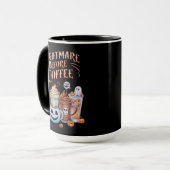 Nachtmerrie voor koffie pompoen specerij Halloween Mok (Voorkant links)