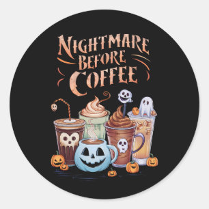 Nachtmerrie voor koffie pompoen specerij Halloween Ronde Sticker
