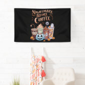 Nachtmerrie voor koffie pompoen specerij Halloween Spandoek (Insitu)