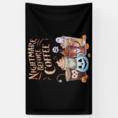 Nachtmerrie voor koffie pompoen specerij Halloween Spandoek (Verticaal)