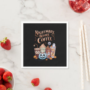 Nachtmerrie voor Koffie Pompoen Specerijen Hallowe Servet