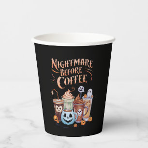Nachtmerrie voor koffie Pumpkin Spice Halloween Papieren Bekers
