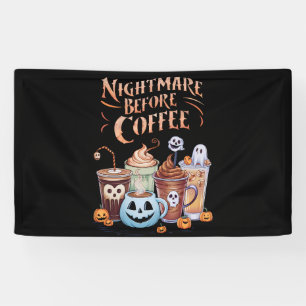 Nachtmerrie voor koffie Pumpkin Spice Halloween Spandoek