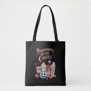 Nachtmerrie voor koffie Pumpkin Spice Halloween Tote Bag
