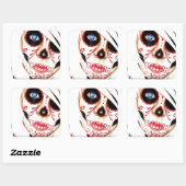 Nachtmerries Dag van de Dode Suiker Schedel Meisje Vierkante Sticker (Vel)
