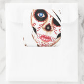 Nachtmerries Dag van de Dode Suiker Schedel Meisje Vierkante Sticker (Tas)