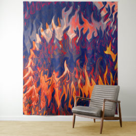 Nachtmerries van een brandweerman. wandkleed