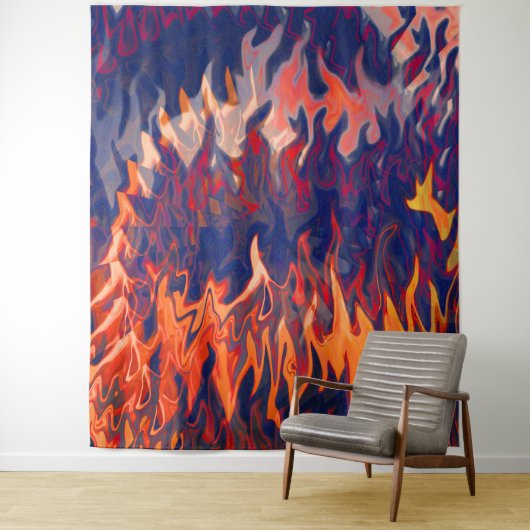 Nachtmerries van een brandweerman. wandkleed (In situ)