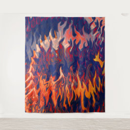 Nachtmerries van een brandweerman. wandkleed