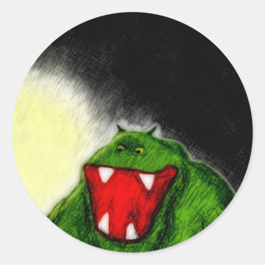 nachtmonster ronde sticker (Voorkant)